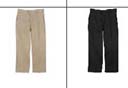 Men and womens designer inspired apparel wholesale manufacturer supplies Tan or black dress pants with side pockets and zipper