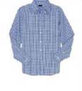 Warehouse distribution company supplies wholesale clothing wear. Mens gray and white plaid long sleeved, button up shirt