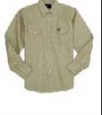 Online clothing supply exporter manufactures Tan colored, mens oxford button up shirt