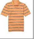 Online clothing shop distributor exports Polo shirt in orange and brown strip print