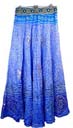 Womens clothing wholesale retail shop imports Beautiful loose fitting long skirt in blue and purple with paisley design and wide decorative waist band