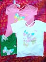 Childrens online clothing store imports Kids summer t-shirt with colorful butterfly design and crisscross back