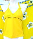Beach wear clothing outsourcing agent distributes Yellow summer tank top with empire waist line