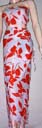 Vacation apparel fashion factory supplier. batik sarong fashion wrap in white with red flowers