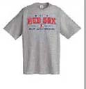 Quality sports wear apparel exchange wholesaler. Red Sox t-shirt in red lettering and gray