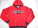 Stylish teen active wear wholesale company exports Hoody sweat shirt in red with black lettering and cuffs